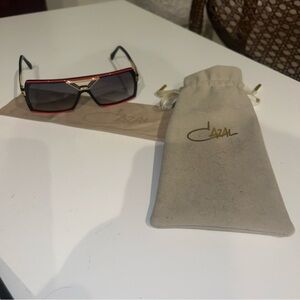 Cazal Sunglasses Black Red Gold Mod 8509 New With Case 61-9-135color 001 New
